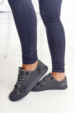 Online Damskie Niskie Trampki Big Star DD274440 Ciemnoszare Damskie Trampki Damskie Big Star|Trampki Damskie Niskie