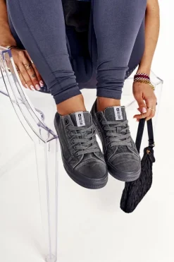 Online Damskie Niskie Trampki Big Star DD274440 Ciemnoszare Damskie Trampki Damskie Big Star|Trampki Damskie Niskie