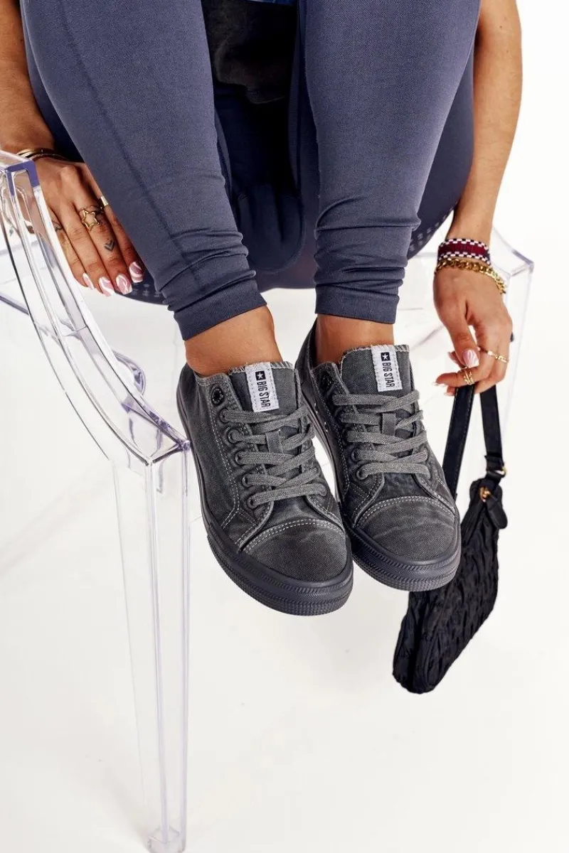 Online Damskie Niskie Trampki Big Star DD274440 Ciemnoszare Damskie Trampki Damskie Big Star|Trampki Damskie Niskie