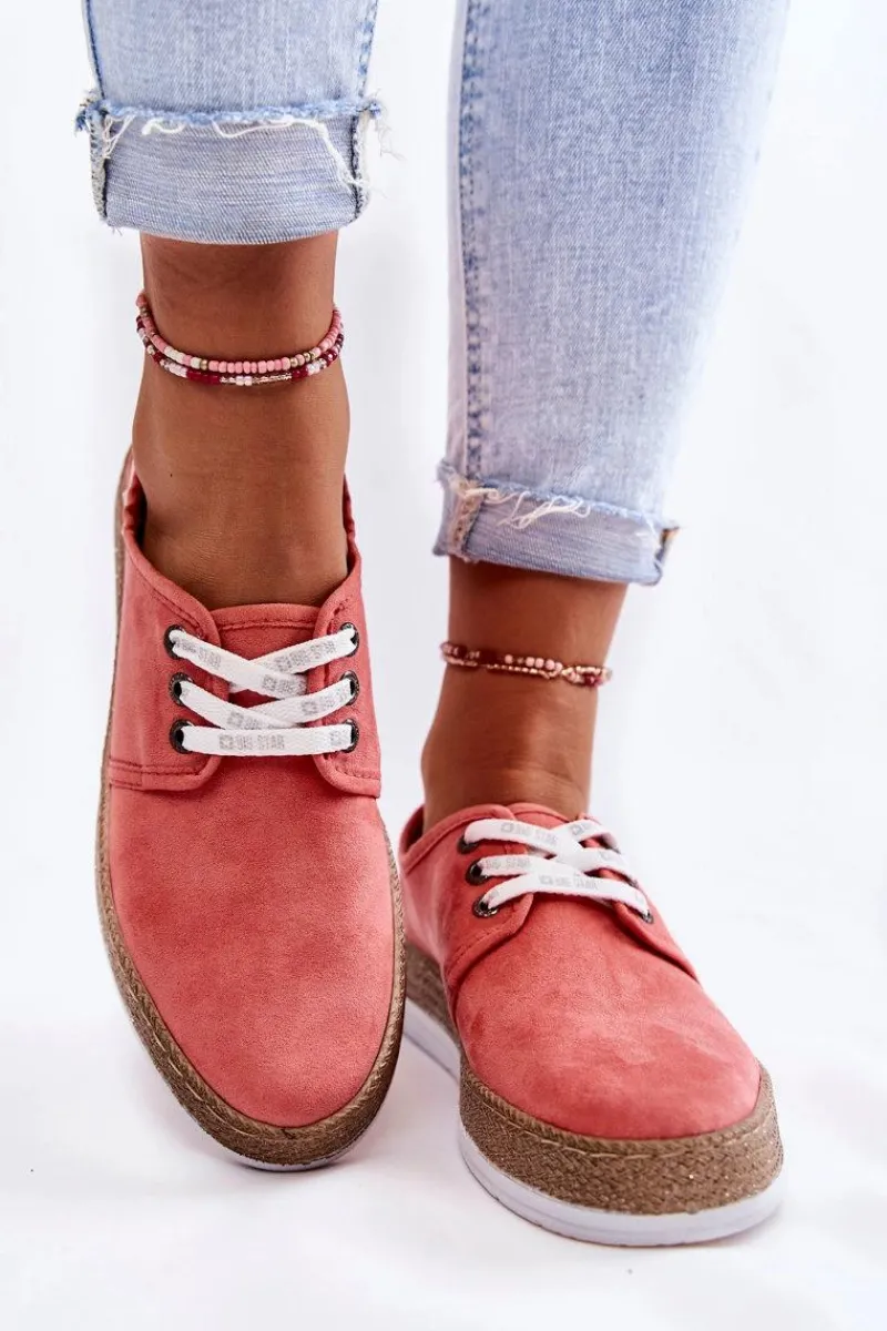 Trampki Damskie Big Star|Trampki Damskie Niskie>Big Star Shoes Damskie Niskie Trampki Memory Foam System Big Star KK276006 Koralowe