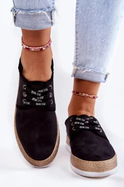 Hot Big Star Shoes Damskie Niskie Trampki Memory Foam System Big Star KK276004 Czarne