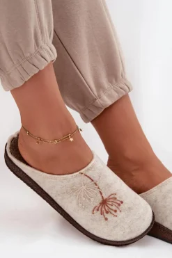 Sale INBLU Damskie Obuwie Domowe Kapcie NL000011 Beżowe Beżowy