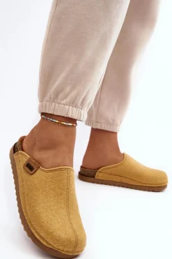 Discount Damskie Obuwie Domowe Kapcie DJ000010 Żółte Damskie Kapcie Klasyczne|Klapki Damskie Klasyczne