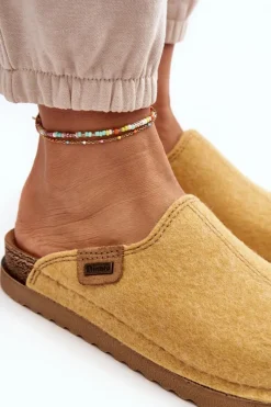 Discount Damskie Obuwie Domowe Kapcie DJ000010 Żółte Damskie Kapcie Klasyczne|Klapki Damskie Klasyczne