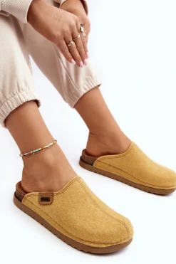 Discount Damskie Obuwie Domowe Kapcie DJ000010 Żółte Damskie Kapcie Klasyczne|Klapki Damskie Klasyczne