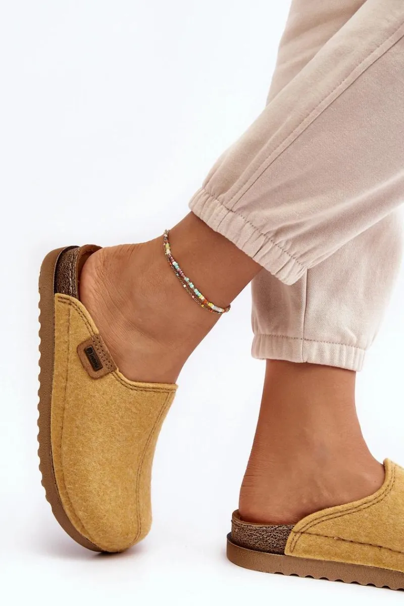 Discount Damskie Obuwie Domowe Kapcie DJ000010 Żółte Damskie Kapcie Klasyczne|Klapki Damskie Klasyczne