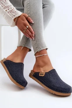 New INBLU Damskie Obuwie Domowe Kapcie DJ000010 Granatowe