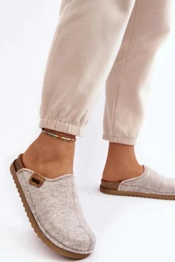 Clearance Damskie Obuwie Domowe Kapcie DJ000010 Jasnobeżowe Damskie Kapcie Klasyczne|Klapki Damskie Klasyczne