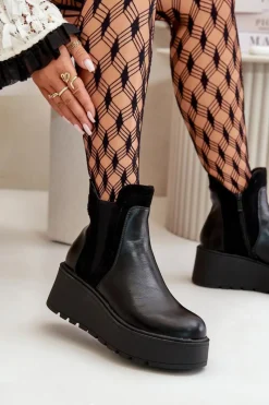 Botki Na Koturnie|Czarne Botki><noscript><img width=