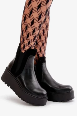 Botki Na Koturnie|Czarne Botki><noscript><img width=