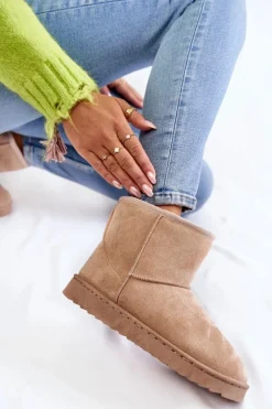 Śniegowce Damskie>Boto Damskie Ocieplane Botki Śniegowce Jasnobeżowe Virgina