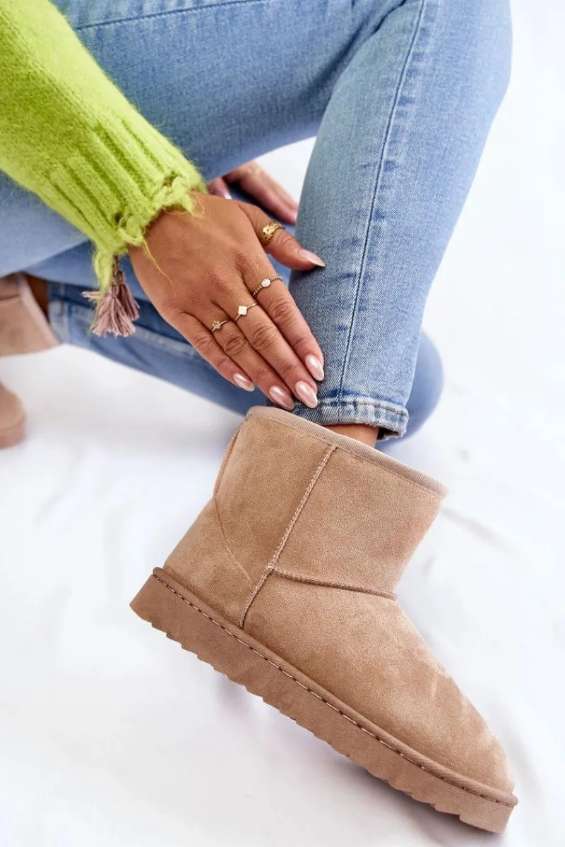 Śniegowce Damskie>Boto Damskie Ocieplane Botki Śniegowce Jasnobeżowe Virgina