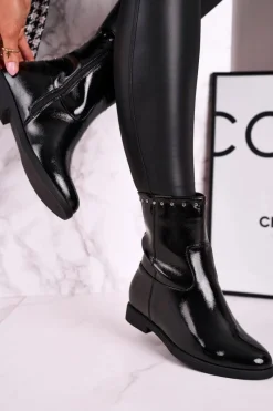 Botki Na Koturnie|Czarne Botki><noscript><img width=