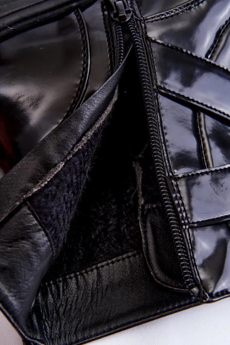 Online Damskie Ocieplane Botki Na Płaskim Obcasie Z Suwakiem Czarne Joshie Damskie Czarne Botki|Botki Zimowe Damskie