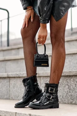 Online Damskie Ocieplane Botki Na Płaskim Obcasie Z Suwakiem Czarne Joshie Damskie Czarne Botki|Botki Zimowe Damskie