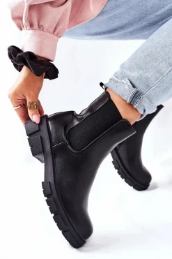 Discount Damskie buty S.Barski Damskie Ocieplane Botki Sztyblety Czarne Roulette