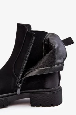 Hot Boto Damskie Ocieplane Botki Sztyblety Na Suwak Czarne Vesta