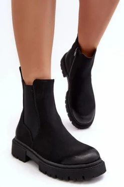 Hot Boto Damskie Ocieplane Botki Sztyblety Na Suwak Czarne Vesta