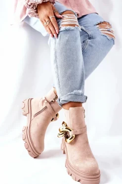 Botki Zimowe Damskie|Botki Płaskie><noscript><img width=