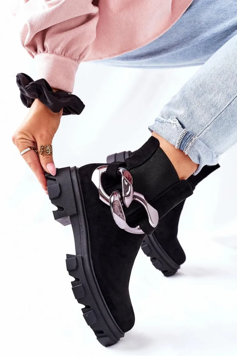 Clearance Damskie Ocieplane Botki Sztyblety Czarne Visione Damskie Czarne Botki|Botki Zimowe Damskie