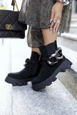 Clearance Damskie Ocieplane Botki Sztyblety Czarne Visione Damskie Czarne Botki|Botki Zimowe Damskie