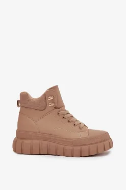 Online Damskie Ocieplane Botki Trapery Na Platformie Camel Carenna Damskie Botki Ocieplane|Damskie Trapery