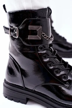 Sale Damskie buty S.Barski Damskie Ocieplane Botki Workery Czarne Vanquish