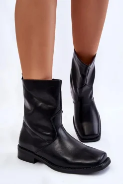 Czarne Botki|Botki Płaskie><noscript><img width=