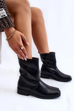 Czarne Botki|Botki Płaskie><noscript><img width=