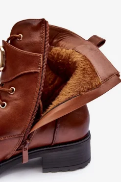 Botki Sznurowane|Brązowe I Beżowe Botki><noscript><img width=