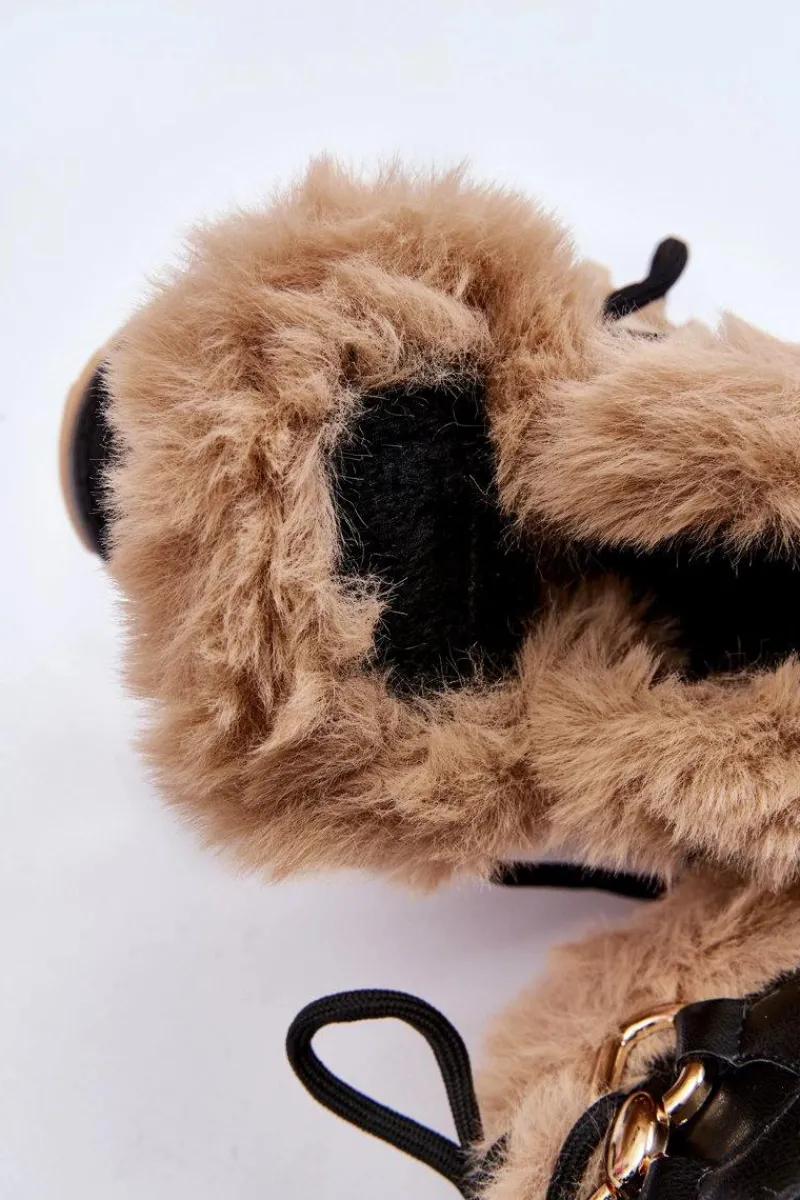 Sneakersy Damskie|Botki Sznurowane>Boto Damskie Ocieplane Buty Sportowe Sznurowane Czarno Beżowe Kerberos