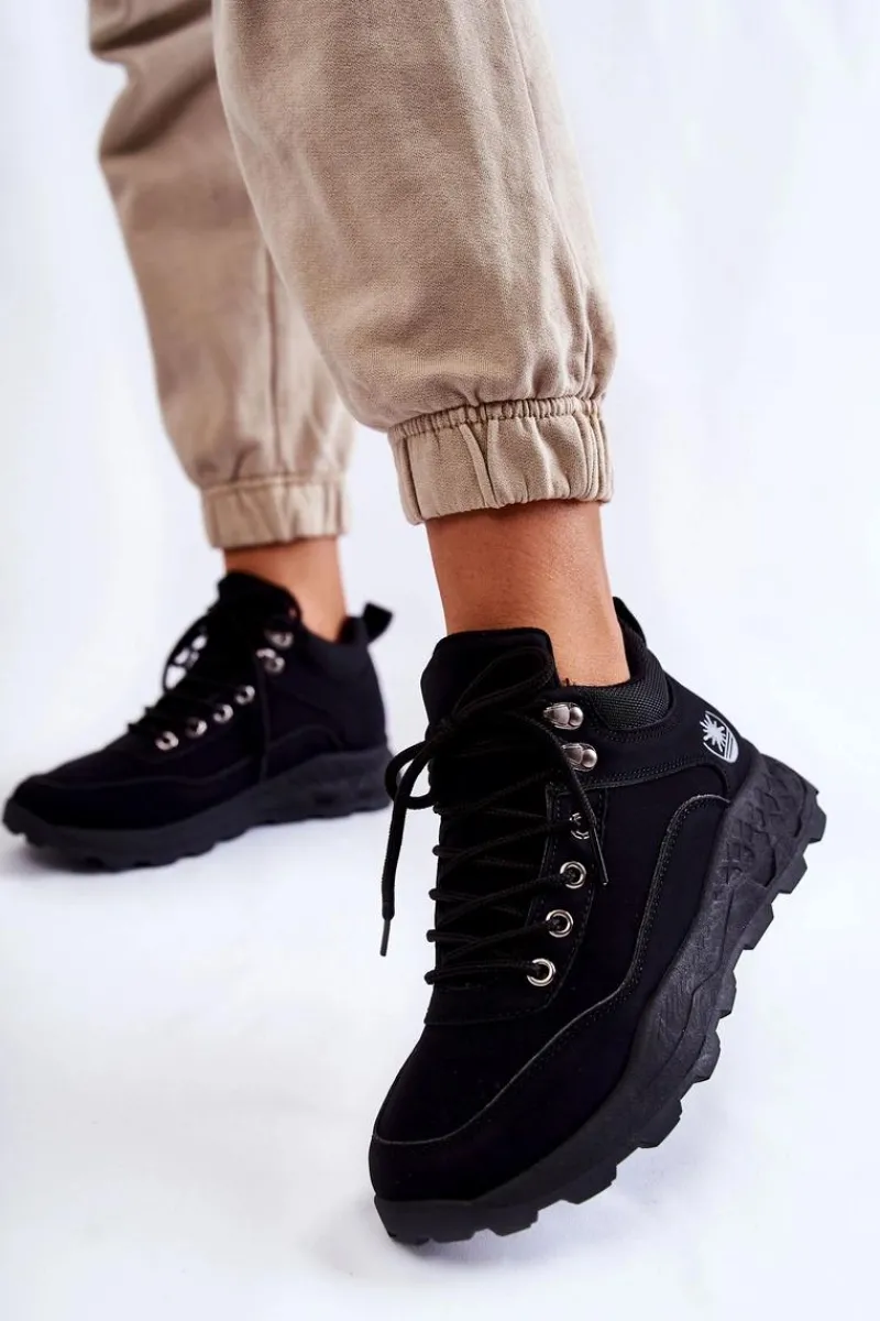 Trekkingowe Damskie|Damskie Trapery>Boto Damskie Ocieplane Buty Trekkingowe Trapery Czarne Otto