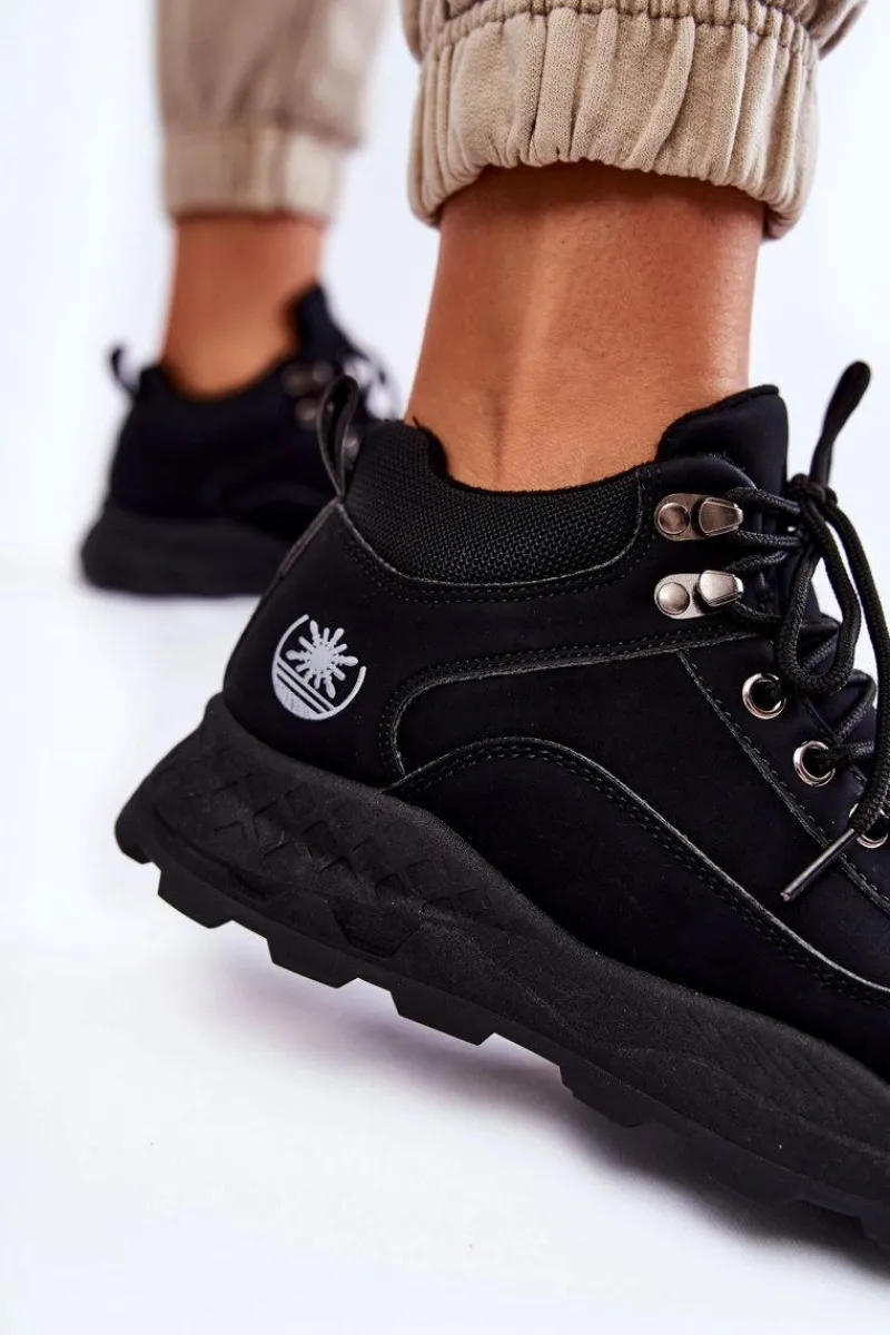 Trekkingowe Damskie|Damskie Trapery>Boto Damskie Ocieplane Buty Trekkingowe Trapery Czarne Otto