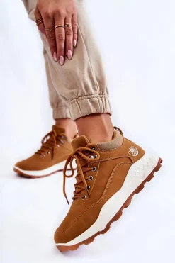 Best Boto Damskie Ocieplane Buty Trekkingowe Trapery Camel Otto