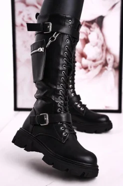 Online Boto Damskie Ocieplane Kozaki Z Odpinaną Nerką Czarne Brooklyn