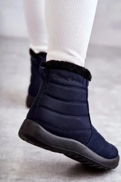 Sale Evento Damskie Ocieplane Śniegowce Granatowe Mezyss Niebieski