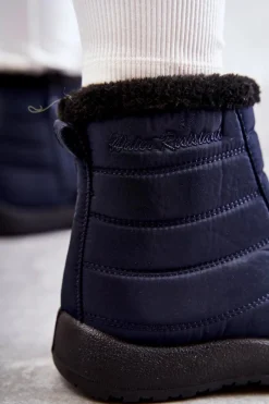 Sale Evento Damskie Ocieplane Śniegowce Granatowe Mezyss Niebieski