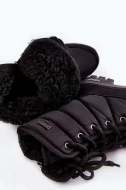 Clearance Boto Damskie Ocieplane Śniegowce Progress PROGJ-21-14 Czarne