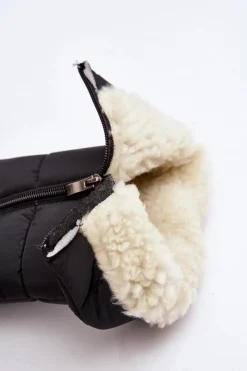 Hot Damskie Ocieplane Śniegowce Progress PROGJ-22-136 Czarne Damskie Śniegowce Damskie|Kozaki Płaskie