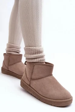 Discount Damskie Ocieplane Śniegowce Ciemnobeżowe Big Star KK274294 Damskie Śniegowce Damskie