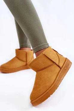 Damskie Ocieplane Śniegowce Big Star KK274289 Brązowe Damskie Śniegowce Damskie