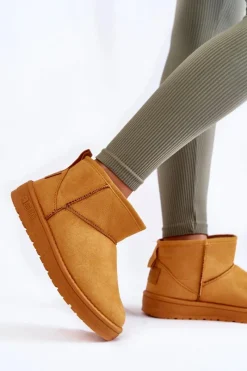 Damskie Ocieplane Śniegowce Big Star KK274289 Brązowe Damskie Śniegowce Damskie