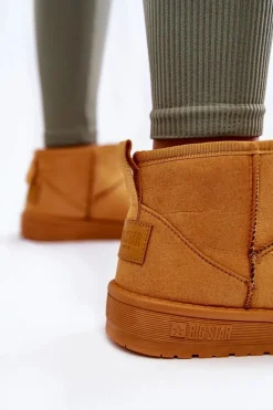 Damskie Ocieplane Śniegowce Big Star KK274289 Brązowe Damskie Śniegowce Damskie