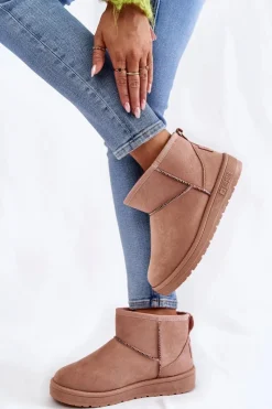 Śniegowce Damskie>Big Star Shoes Damskie Ocieplane Śniegowce Big Star KK274293 Jasnoróżowe