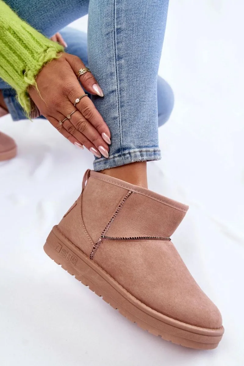 Śniegowce Damskie>Big Star Shoes Damskie Ocieplane Śniegowce Big Star KK274293 Jasnoróżowe