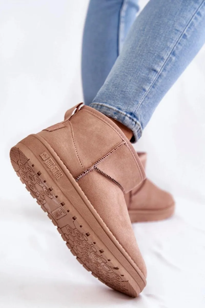 Śniegowce Damskie>Big Star Shoes Damskie Ocieplane Śniegowce Big Star KK274293 Jasnoróżowe