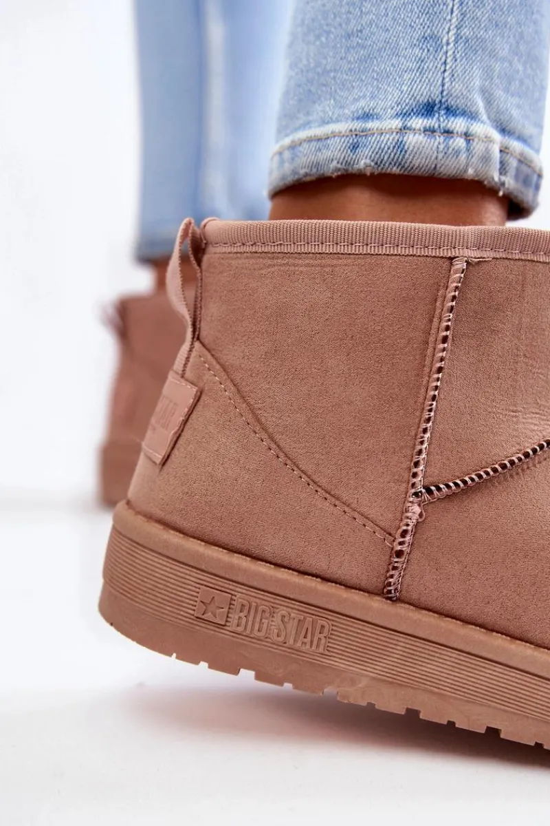 Śniegowce Damskie>Big Star Shoes Damskie Ocieplane Śniegowce Big Star KK274293 Jasnoróżowe