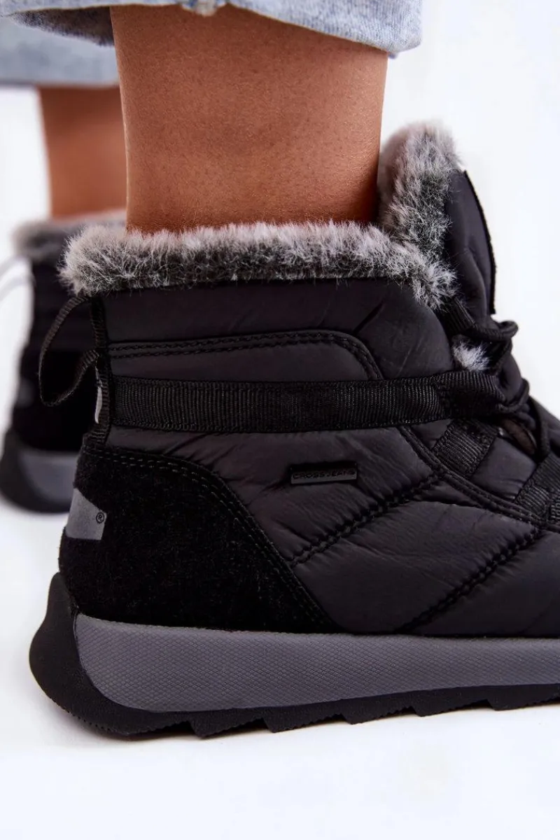 Śniegowce Damskie|Botki Płaskie>Cross Jeans Damskie Ocieplane Śniegowce KK2R4016C Czarne
