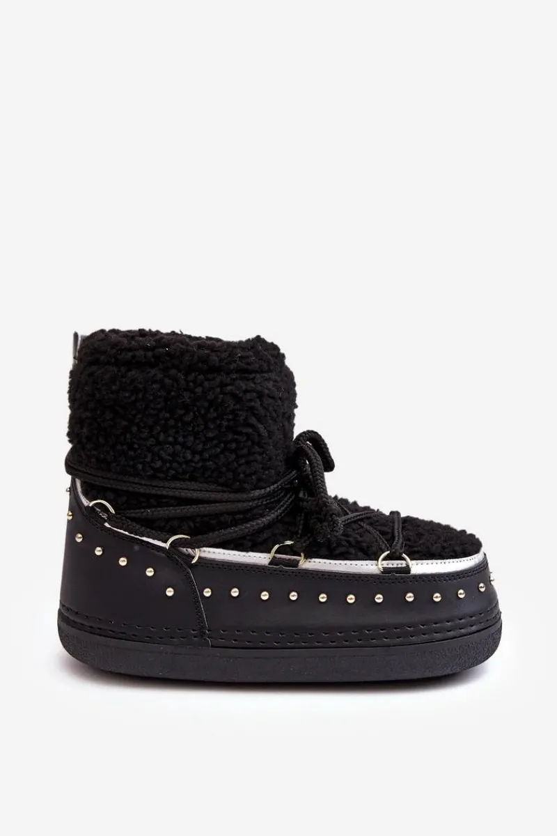 Śniegowce Damskie>Boto Damskie Ocieplane Śniegowce Czarne Rohes Czarny