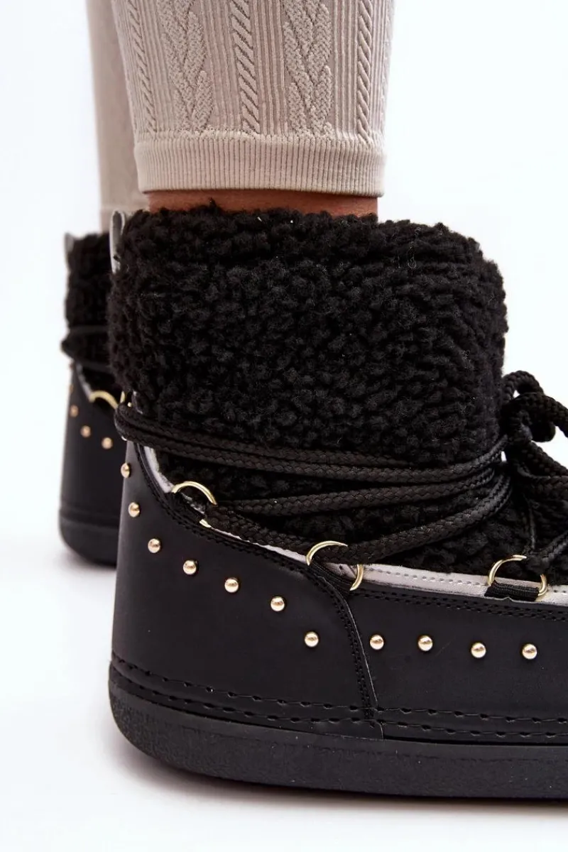 Śniegowce Damskie>Boto Damskie Ocieplane Śniegowce Czarne Rohes Czarny